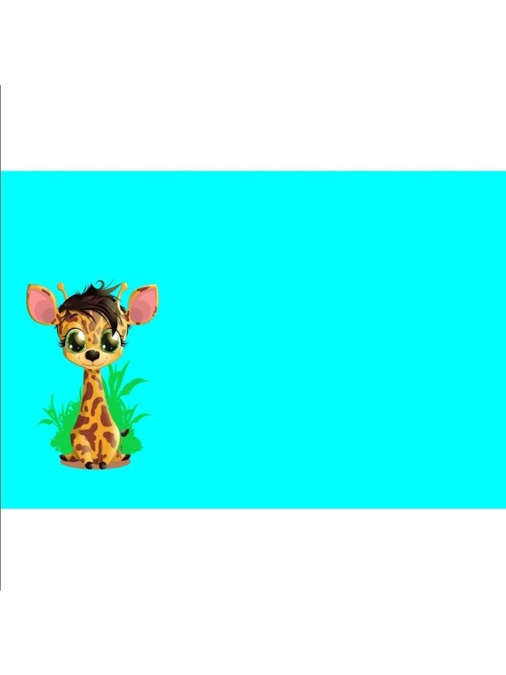 100 Baby Giraffe Teal Background Cards PRICE IS FIRM - Picture 2 of 2